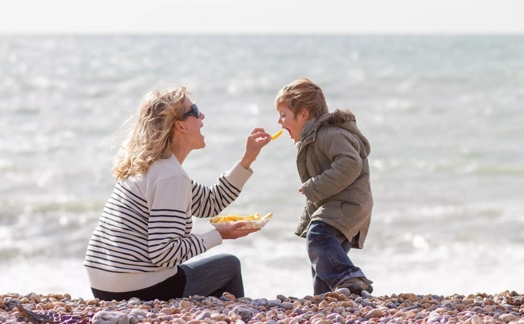 A family enjoying a beach holiday in Brighton